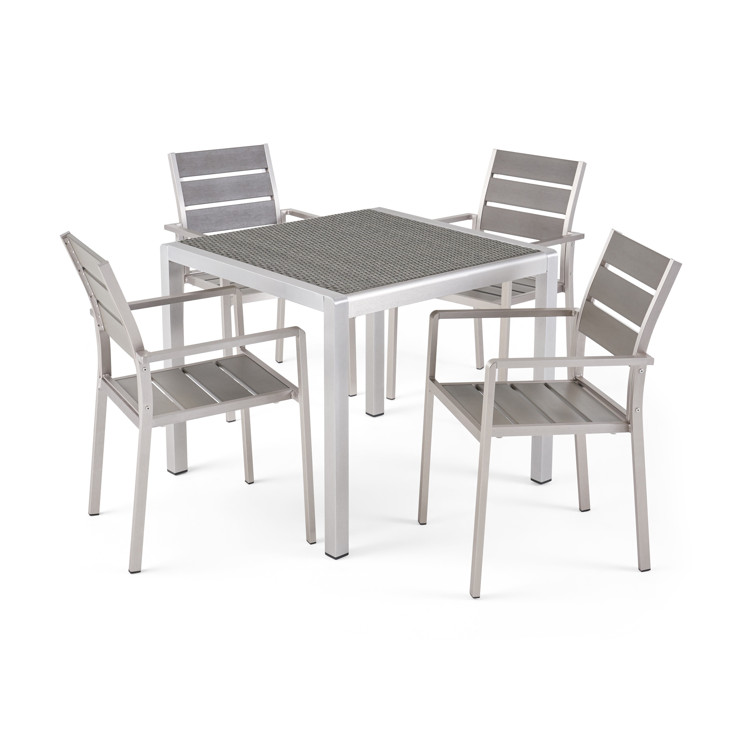 Cape Coral Modern Aluminum 5-piece Dining Set By Christopher Knight Home