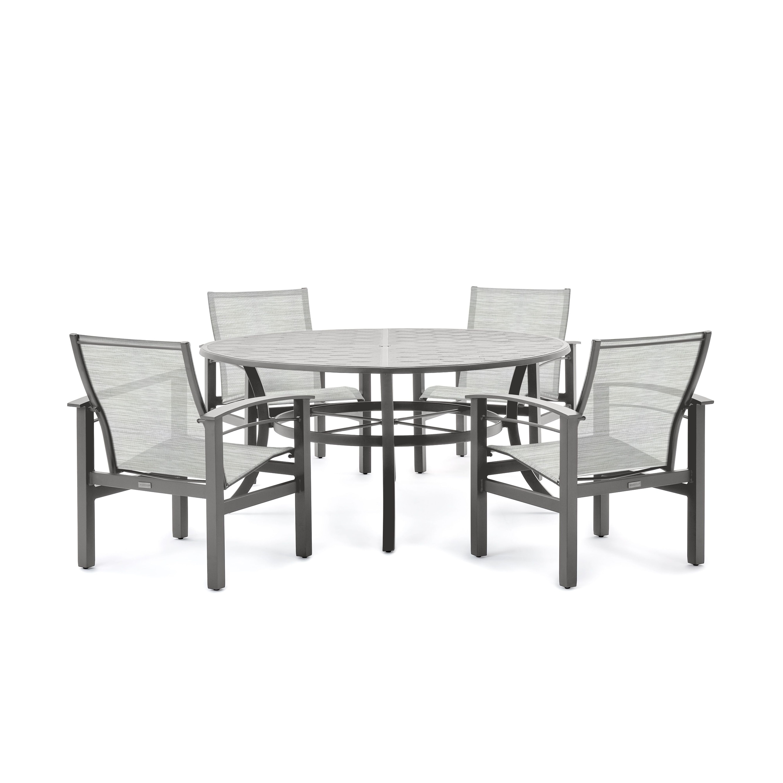 Stanford Sling 5pc Dining Set (4 Chairs  Round Table)