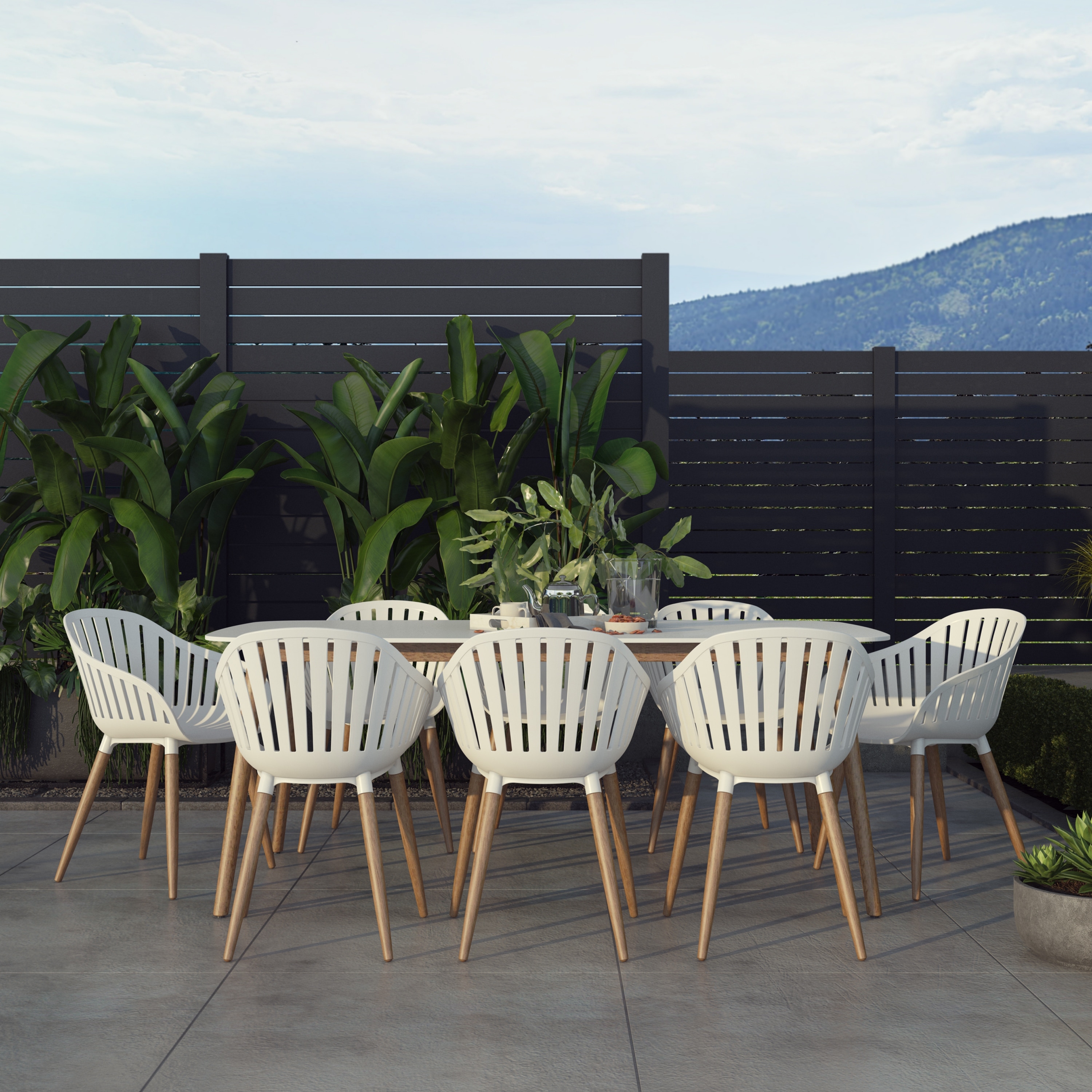 Amazonia Greybool Fsc Certified Wood Outdoor Patio Dining Set