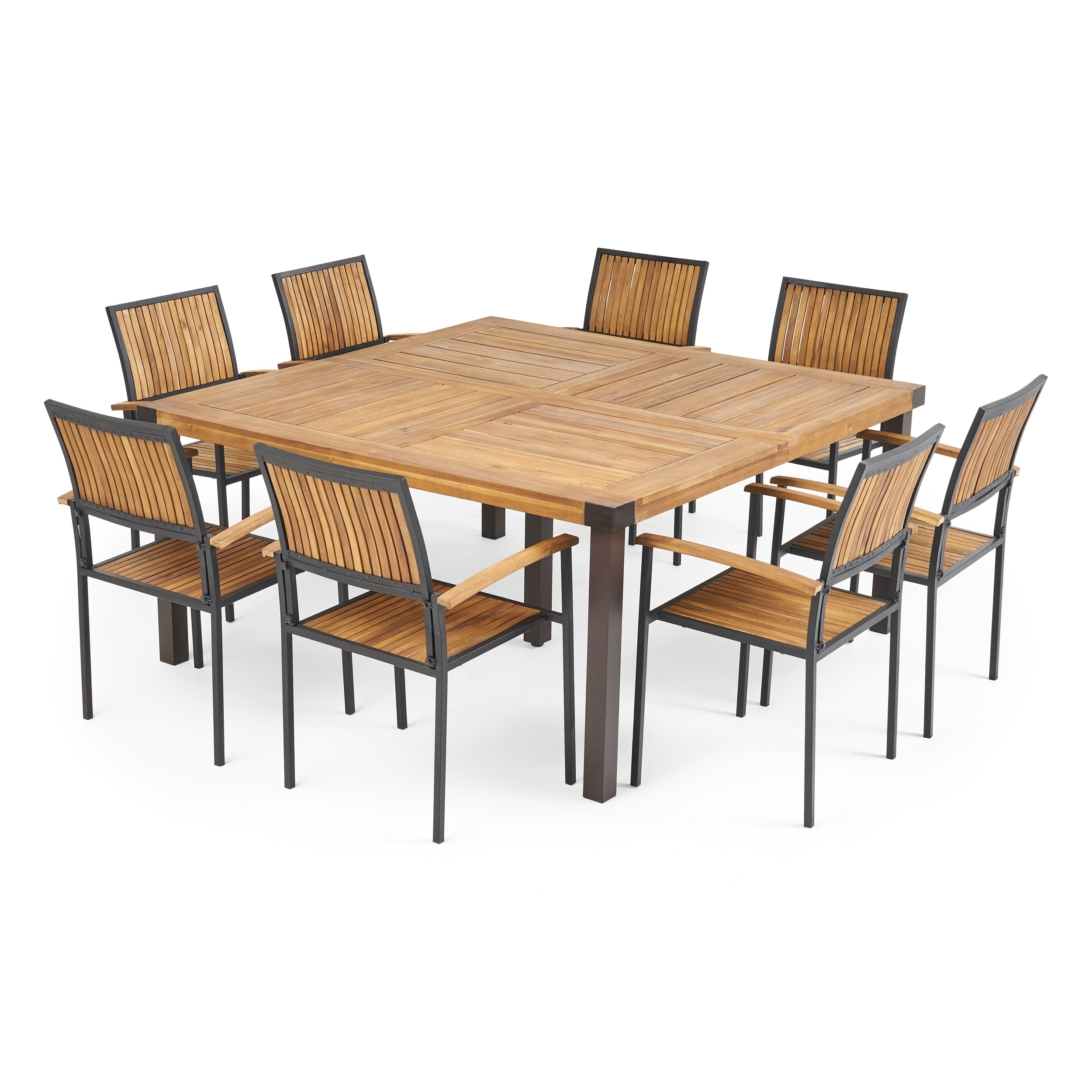 Lankershim Outdoor 8 Seater Acacia Wood Dining Set By Christopher Knight Home