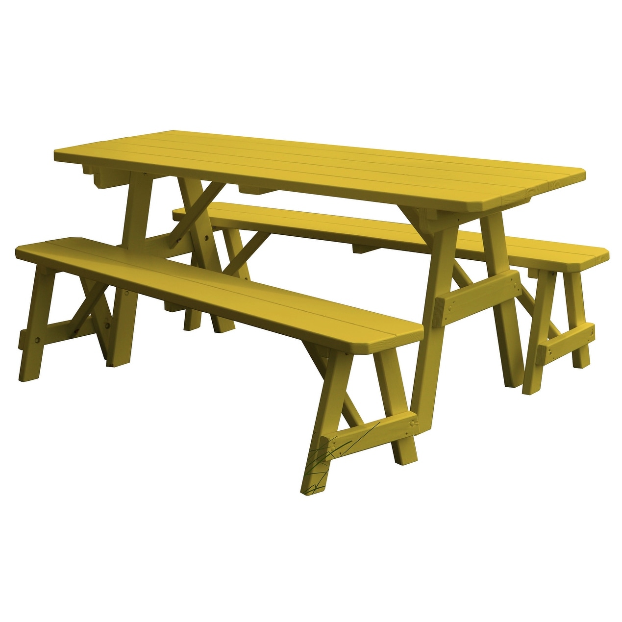 Pine 6 Traditional Picnic Table With 2 Benches