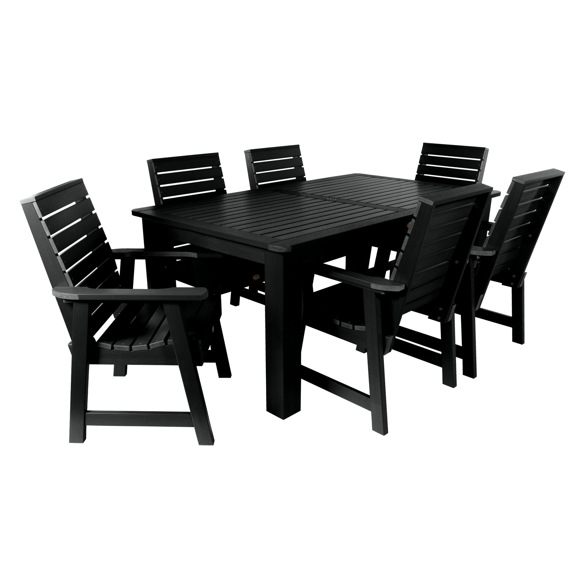 Glennville Commercial 7- Piece Outdoor Dining Set 42x72