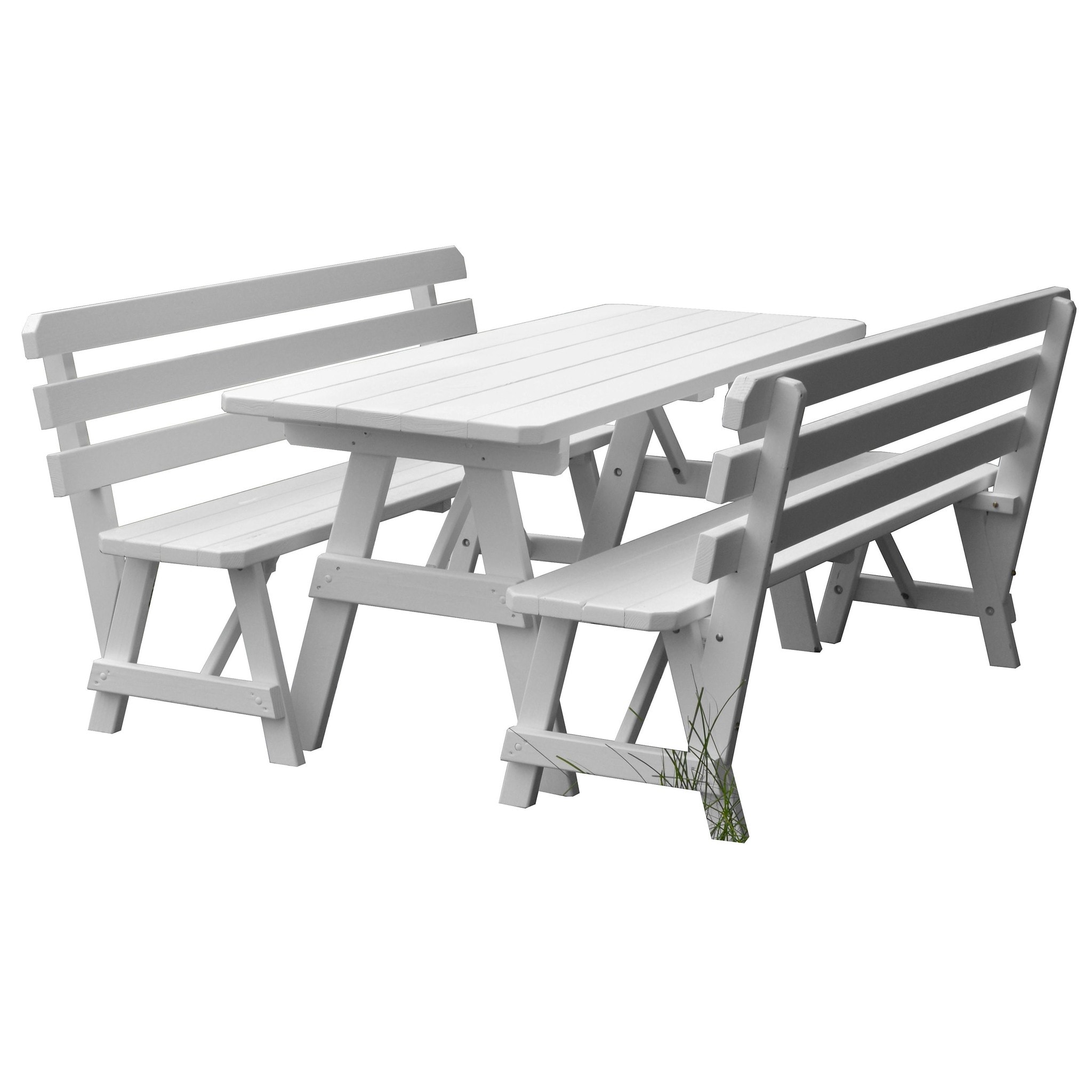 Pine 8 Picnic Table With 2 Backed Benches