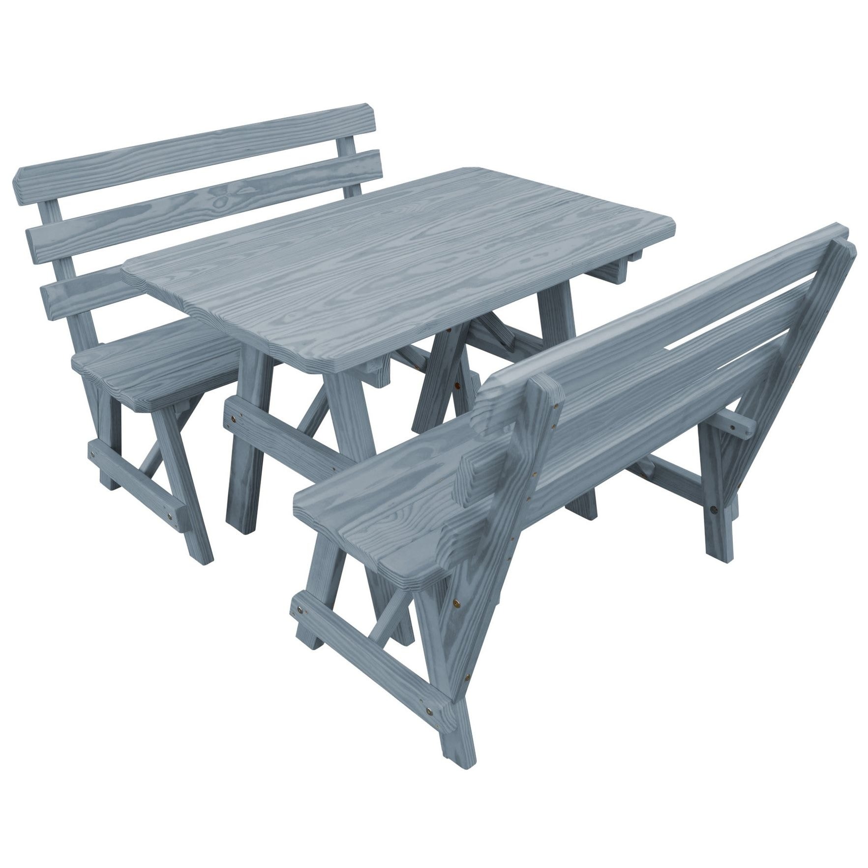Pine 4 Picnic Table With 2 Backed Benches