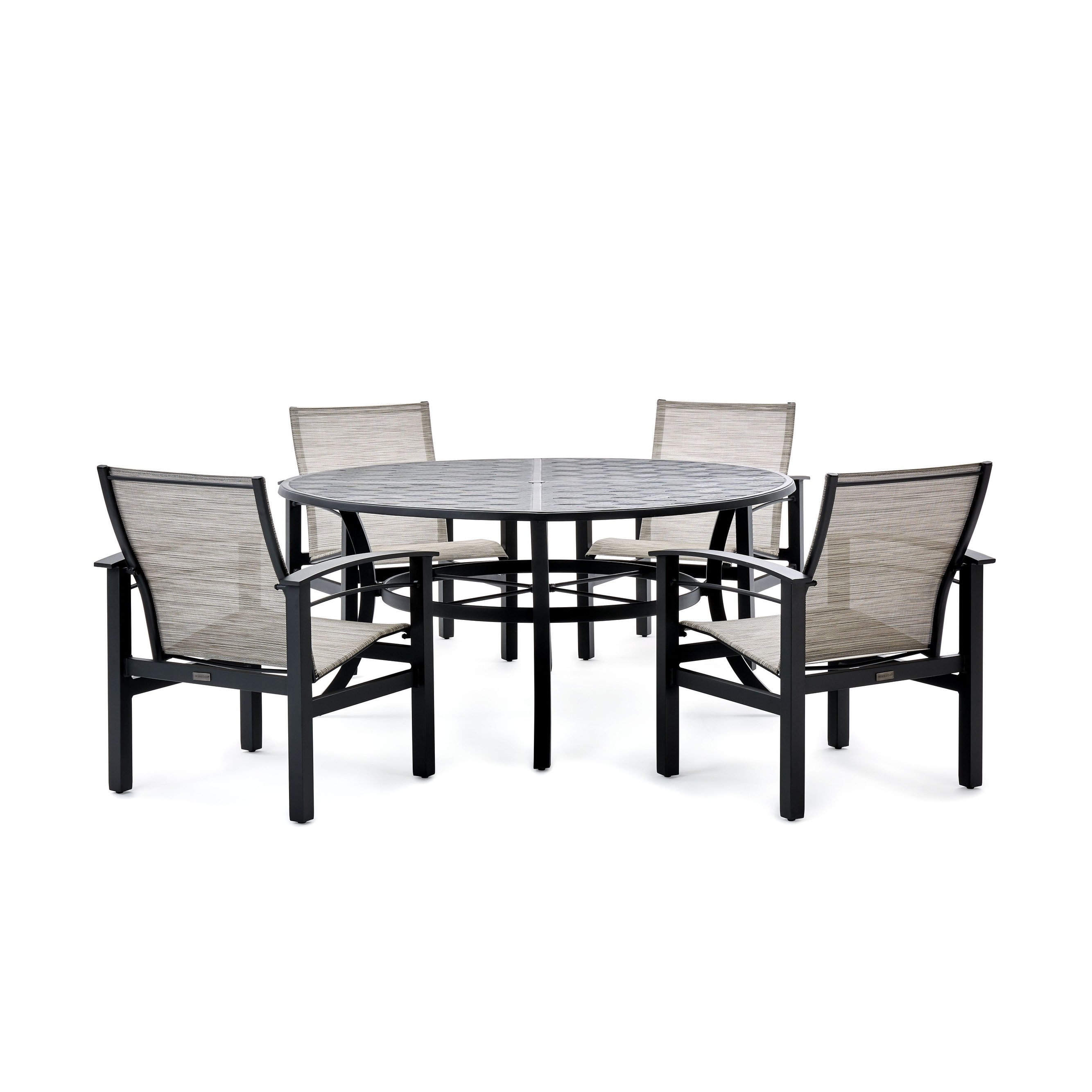 Stanford Sling 5pc Dining Set (4 Chairs  Round Table)