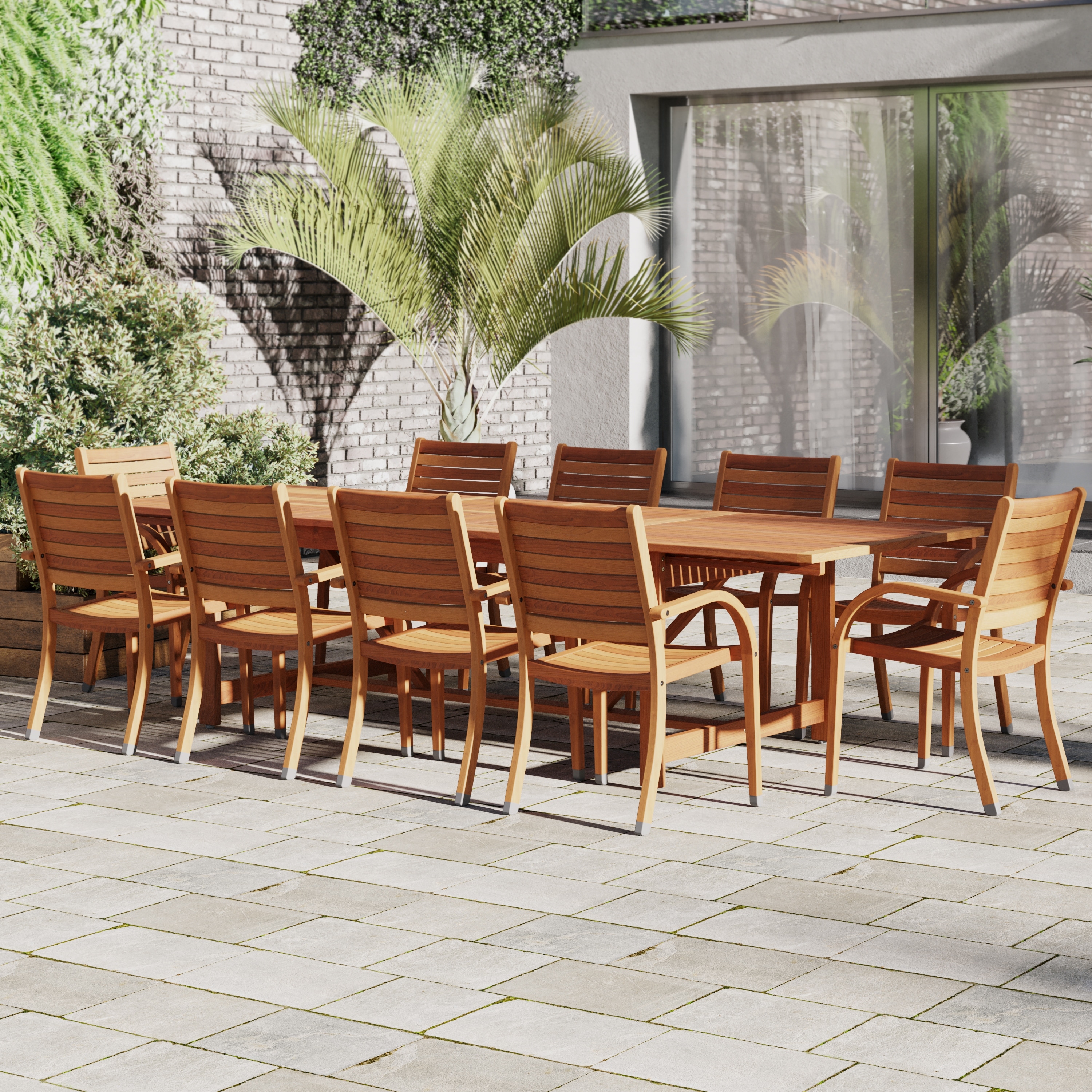 Amazonia 11pc Fsc Certified Wood Brohu Oudoor Patio Dining Set
