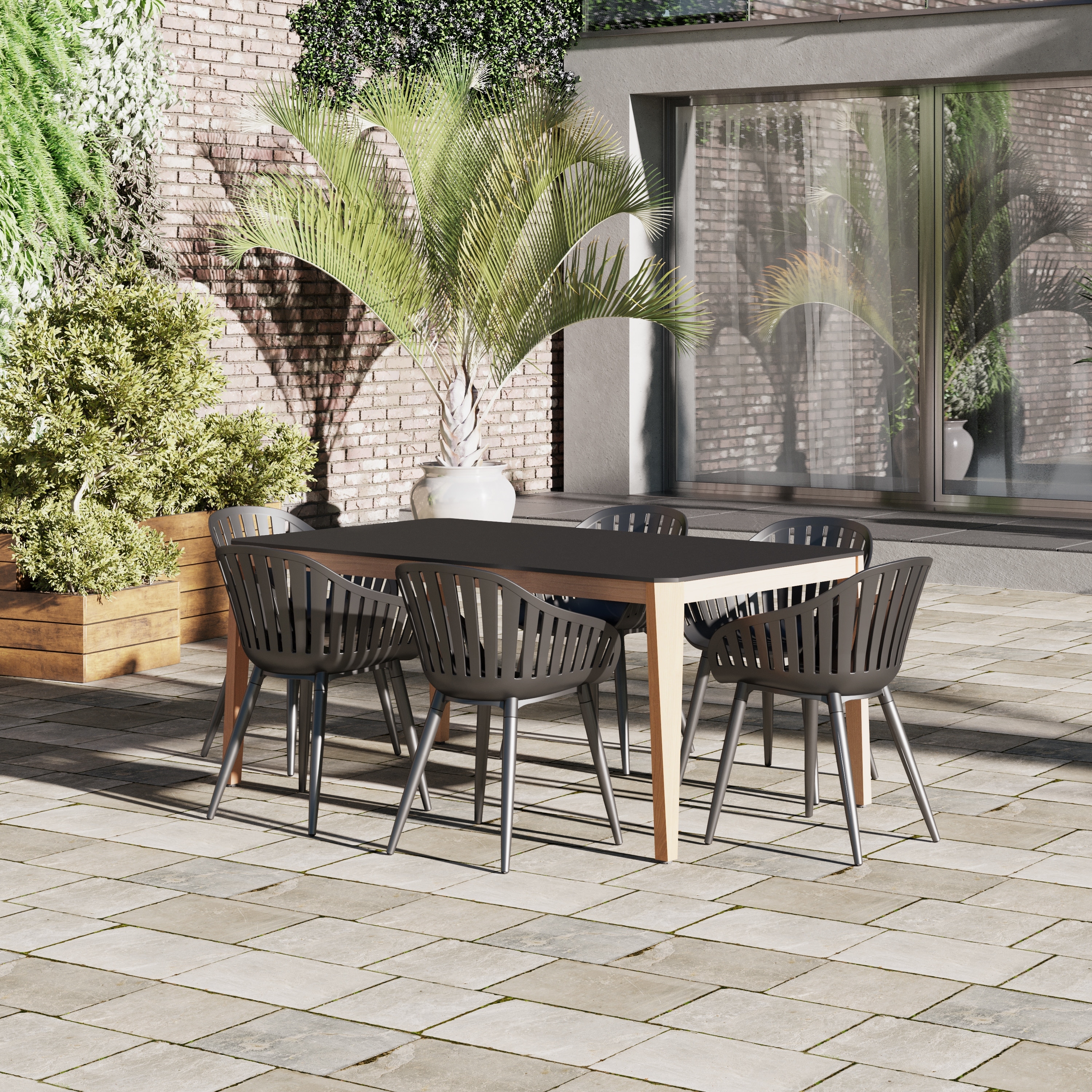 Amazonia Phairer Fsc Certified Wood Outdoor Patio Dining Set