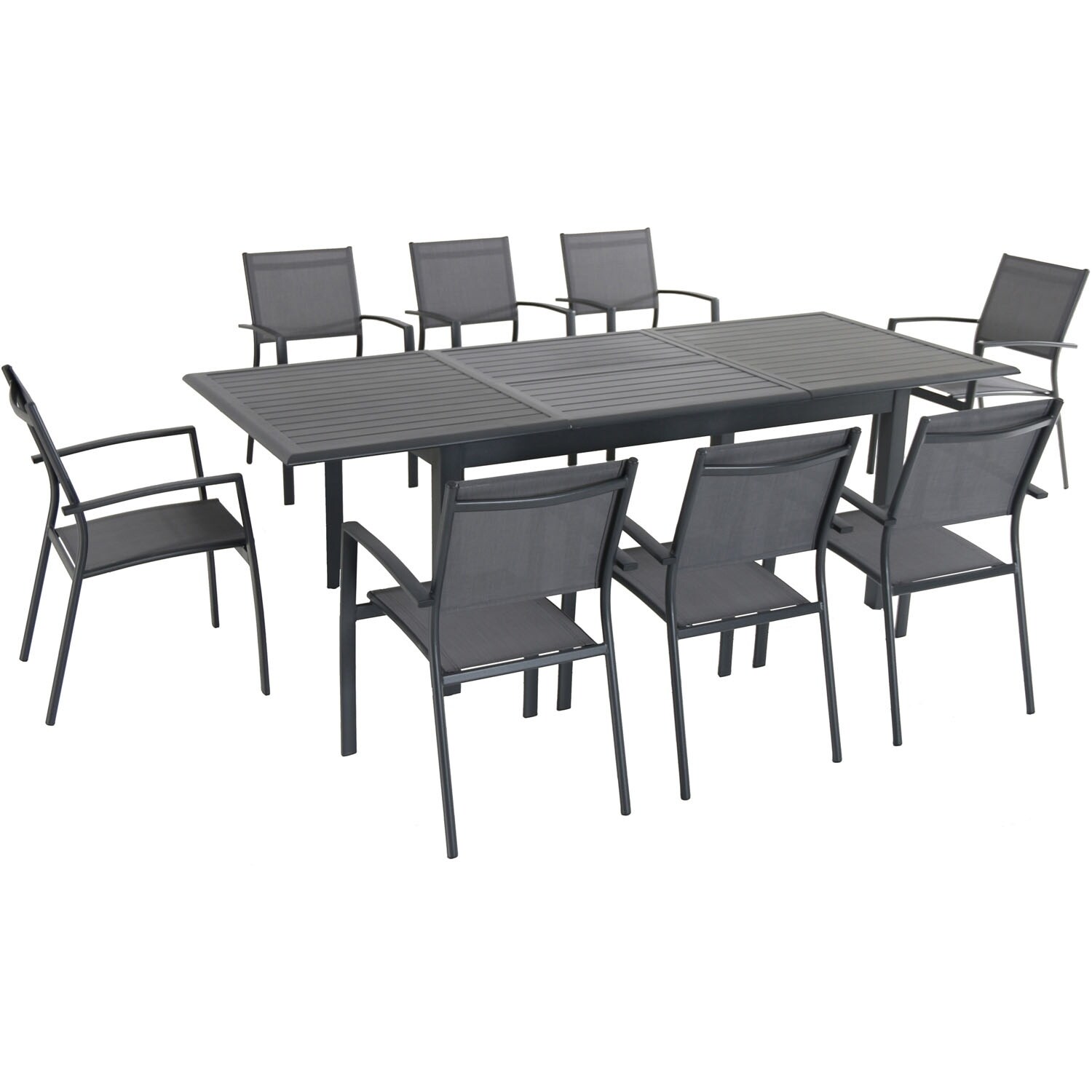 Cambridge Turner 9-piece Expandable Dining Set With 8 Sling Dining Chairs And A 40 X 94 Table