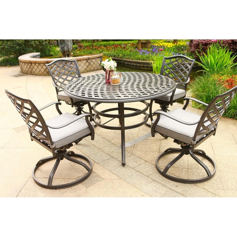 Deer Lake 5-piece Outdoor Aluminum Dining Set With Cushions By Havenside Home