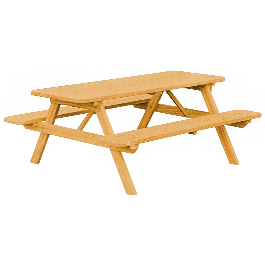 Pressure Treated Pine 8 Picnic Table With Attached Benches