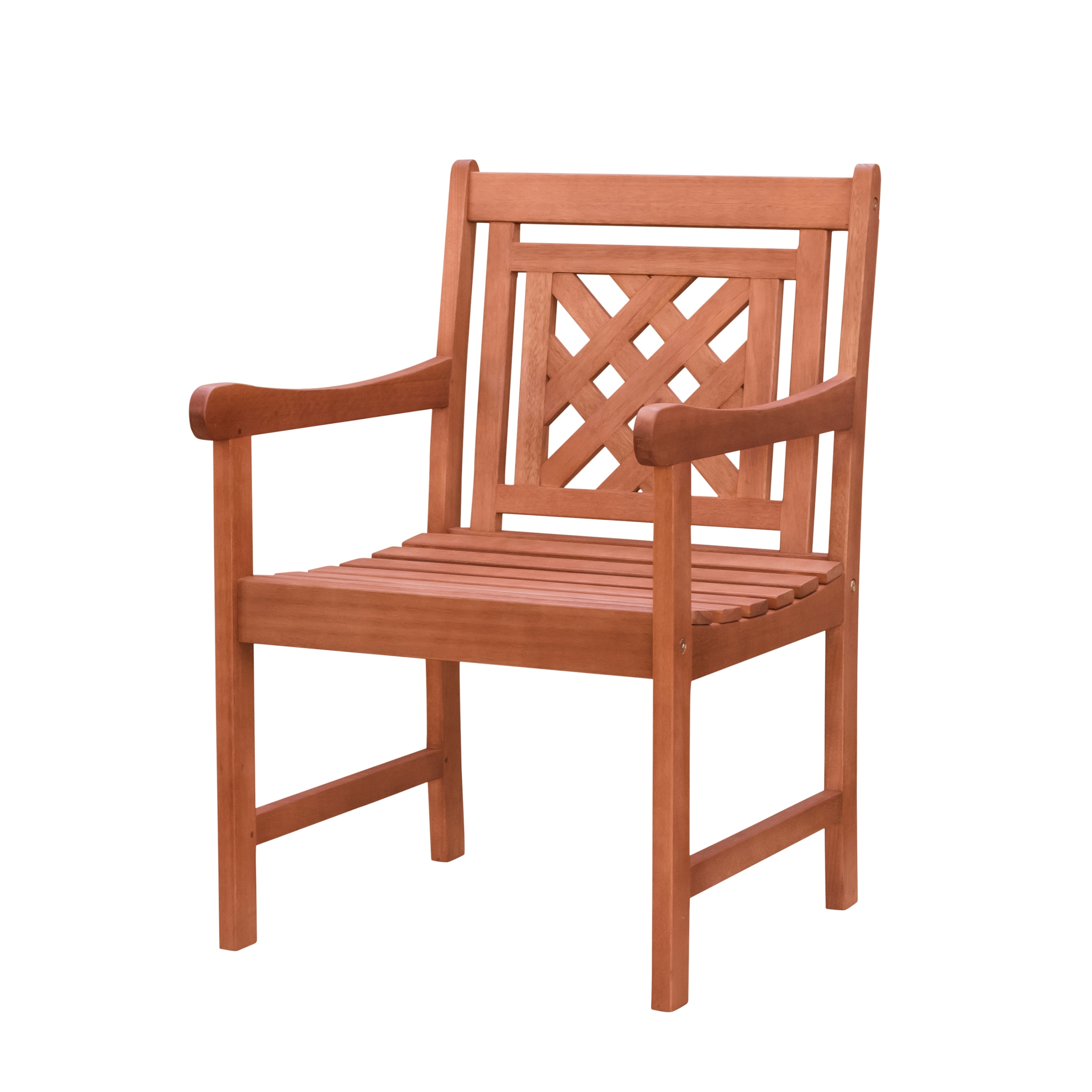 Siriana Reddish Brown Wood Patio Table And Chair Dining Set