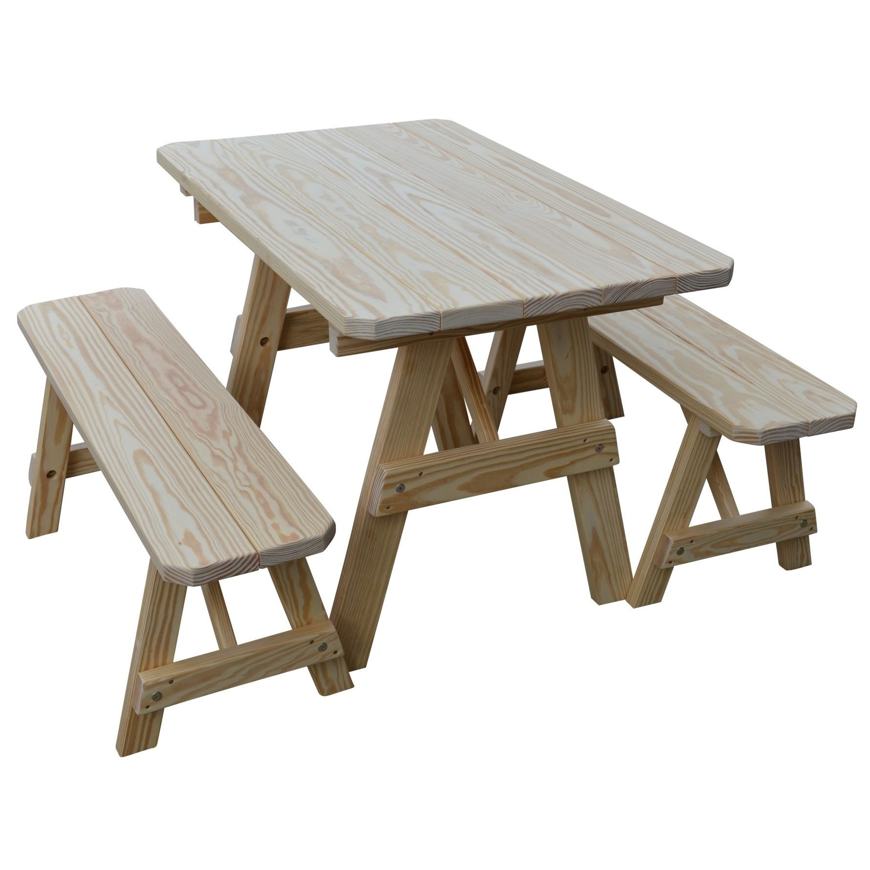 Pressure Treated Pine 4 Traditional Picnic Table With 2 Benches