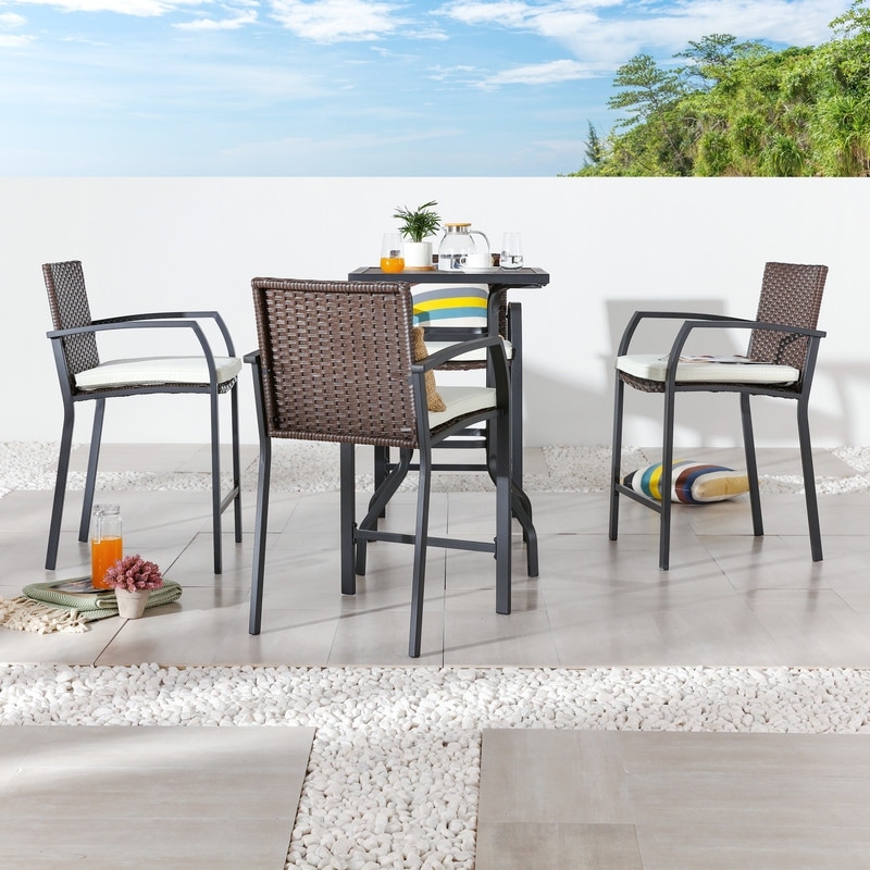 Patio Festival 4-person Outdoor Bar Height Bistro Dining Set