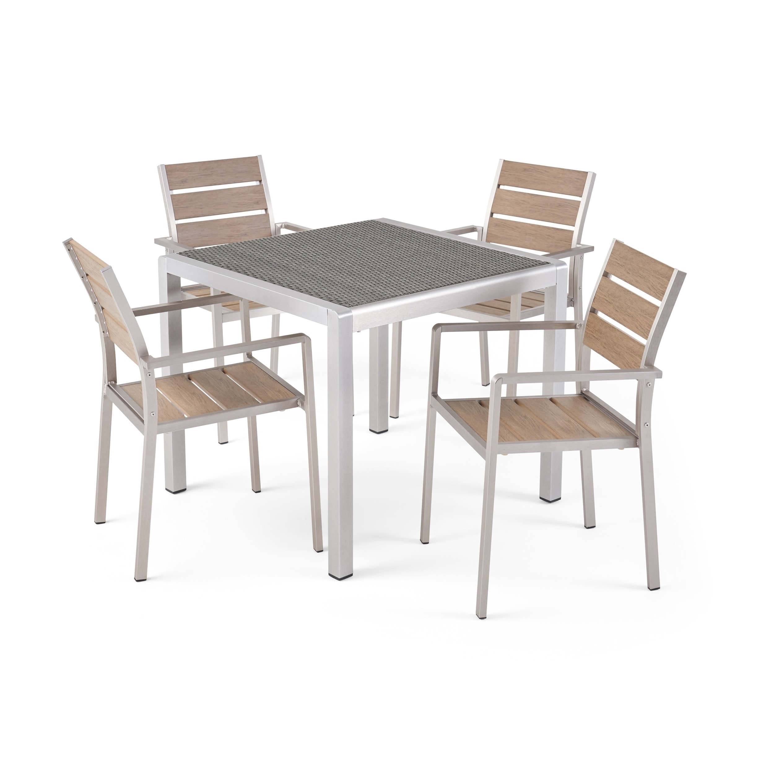 Cape Coral Modern Aluminum 5-piece Dining Set By Christopher Knight Home