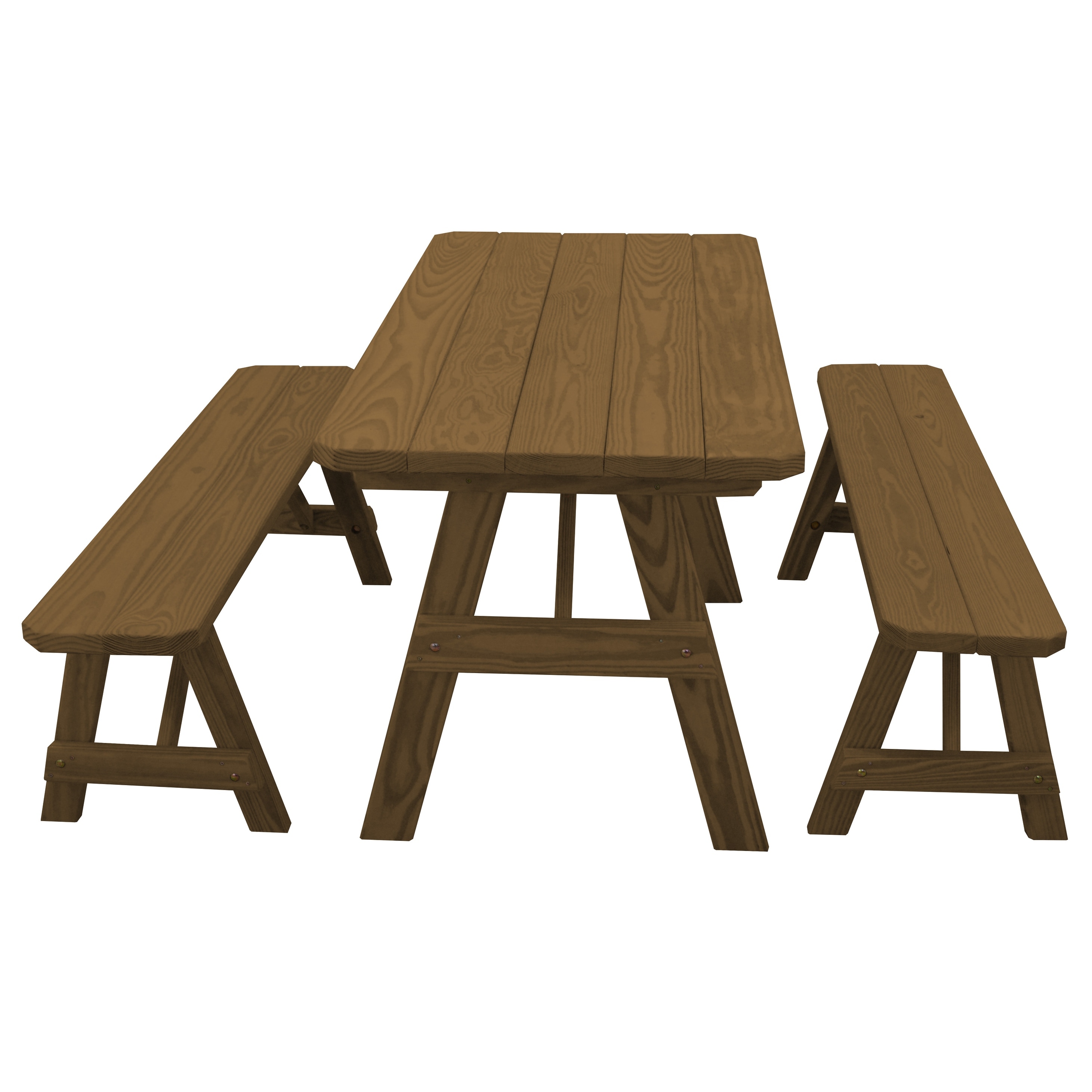 Pine 5 Traditional Picnic Table With 2 Benches