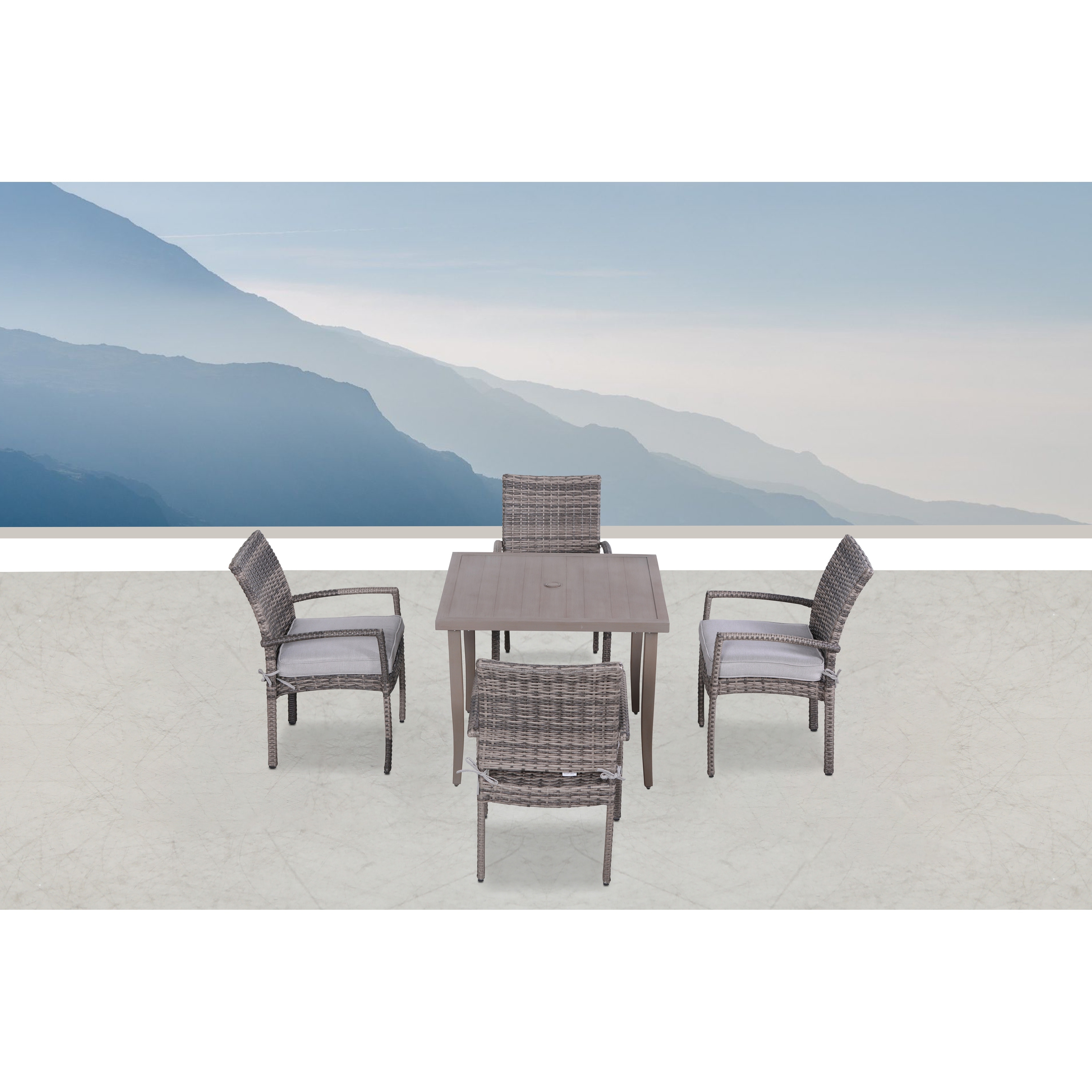Lsi 5 Piece Dining Sets With Chairs And Cushions