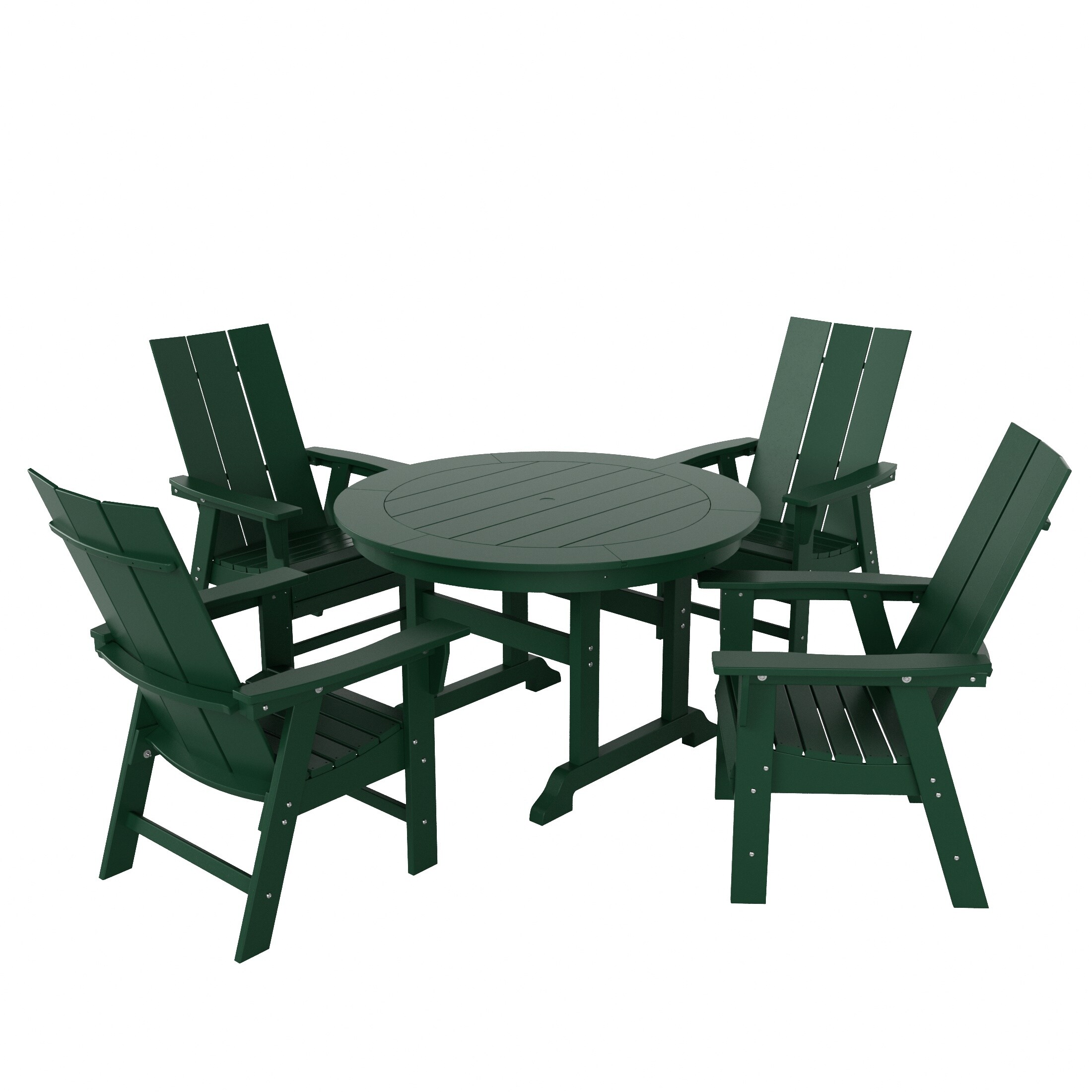 Shoreside 5-piece Round Poly Eco-friendly All Weather Outdoor Dining Set With Armchairs