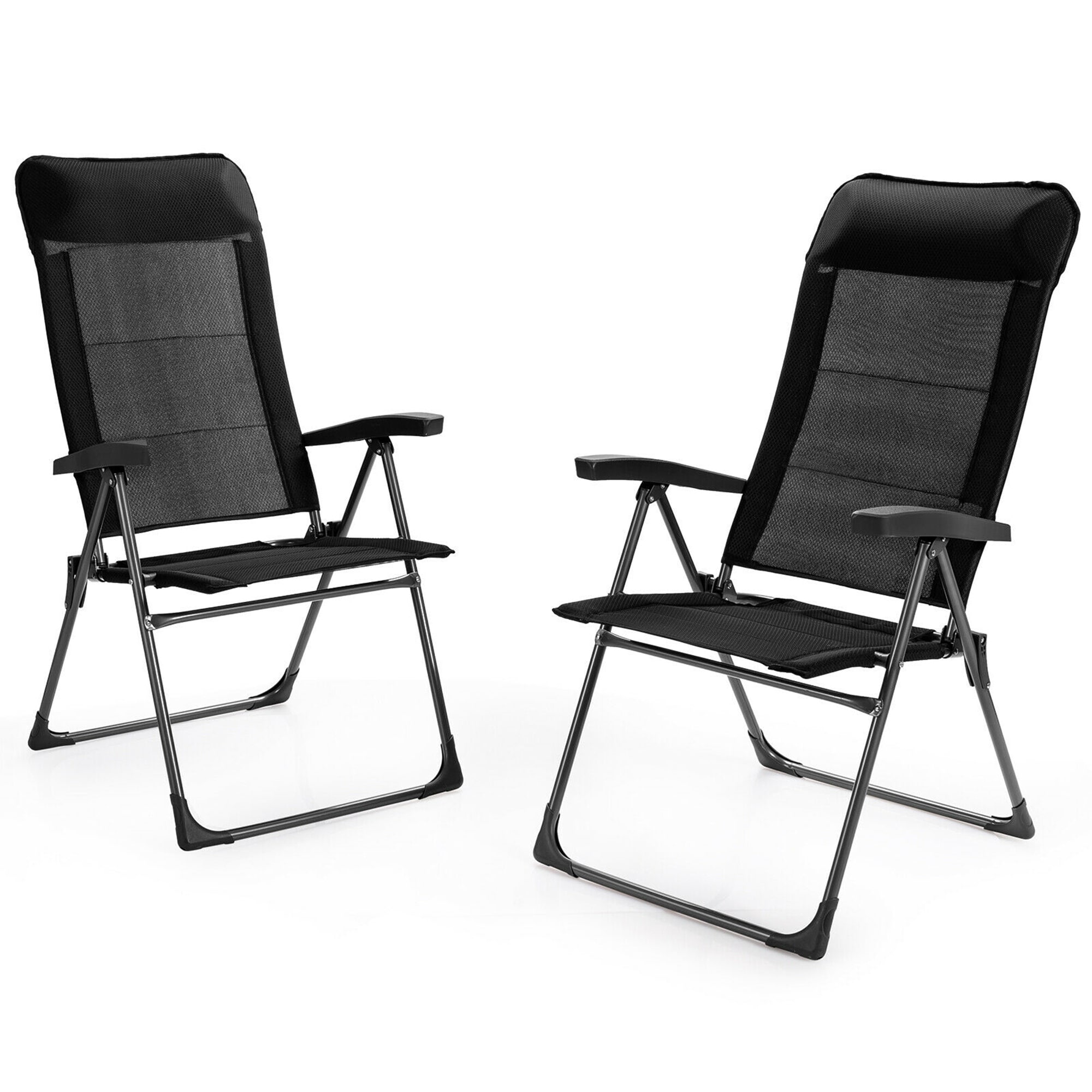 2pcs Patio Dining Chairs Folding Outdoor Lawn Chairs Camping Chairs