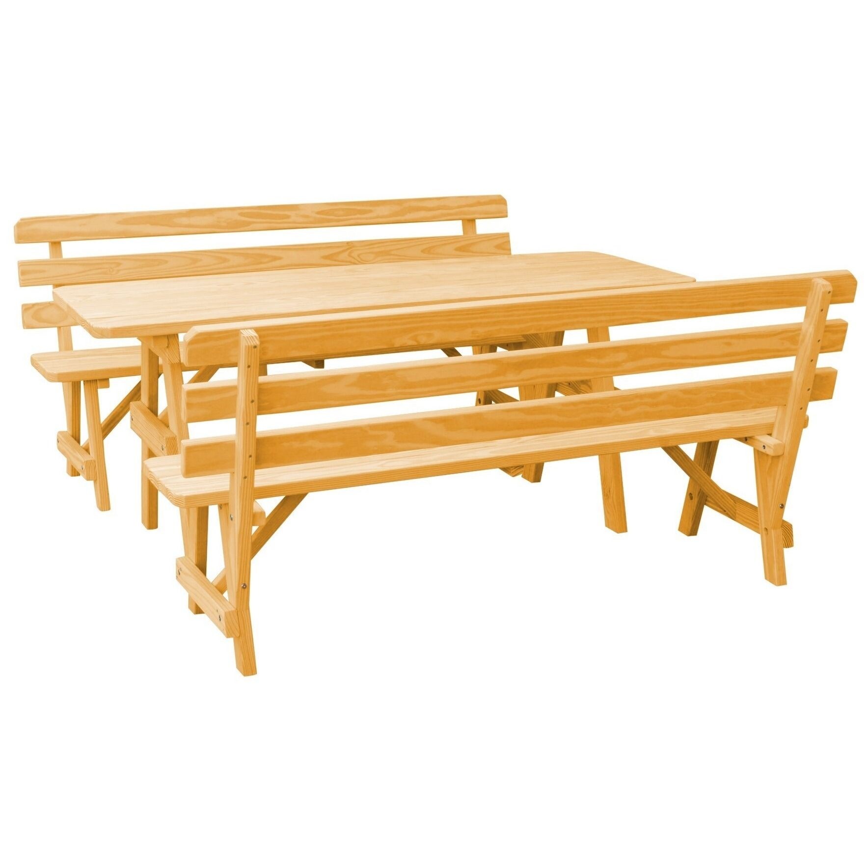 Pine 6 Picnic Table With 2 Backed Benches