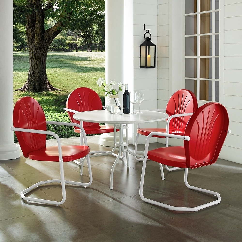 Griffith White Metal 5-piece Outdoor Dining Set