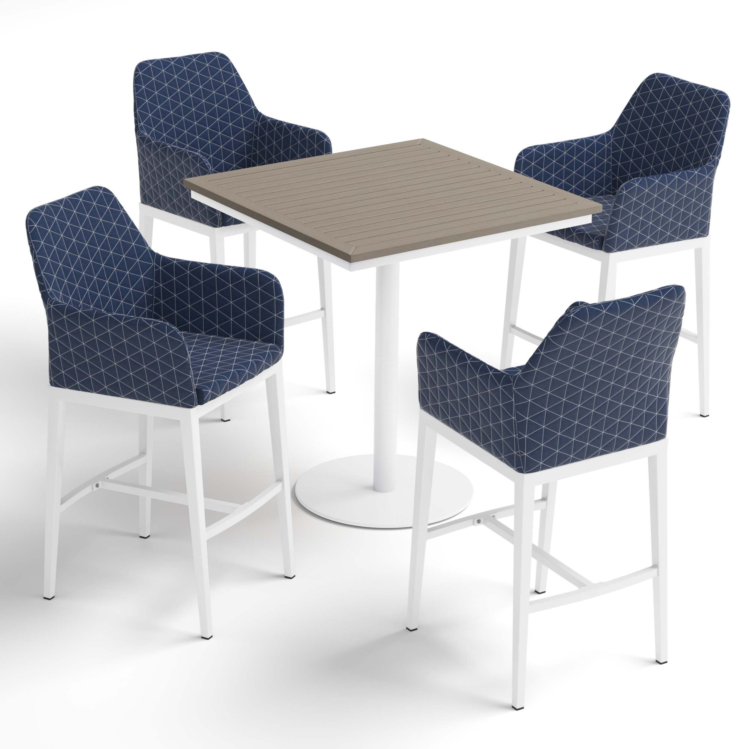 Travira 5-piece 36 Square Bar Table And Oland Bar Chairs Set